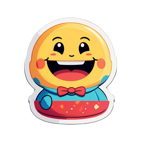 好奇心の笑顔を持った可愛いキャラクター