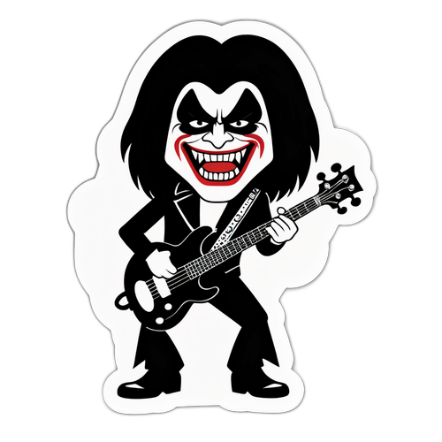 Tecknad klistermärke av Gene Simmons