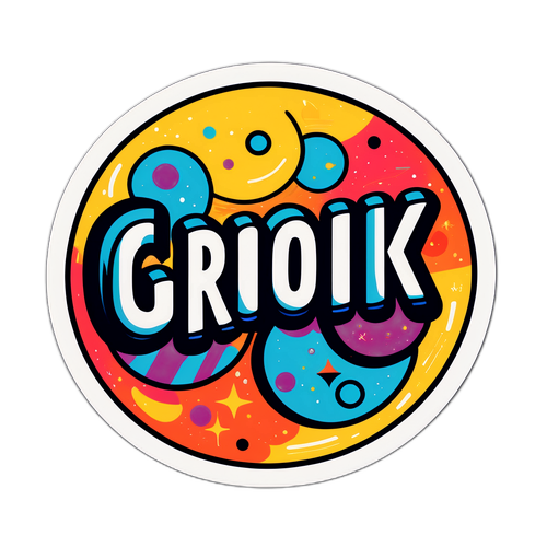 Retro-sticker med 'grok'