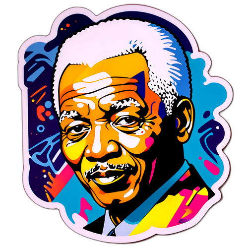 Autocollant style graffiti représentant Mandela