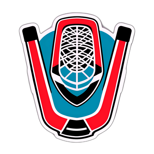 Атмосферная наклейка с хоккейными клюшками