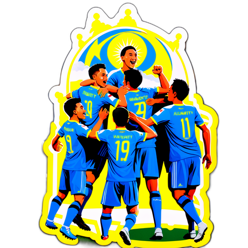 Jucătorii echipei Kairat Almaty sărbătorind o victorie