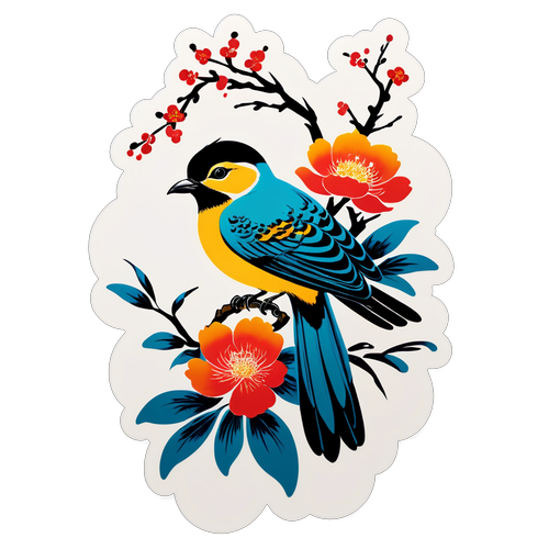 東方藝術之美：花卉與鳥類設計