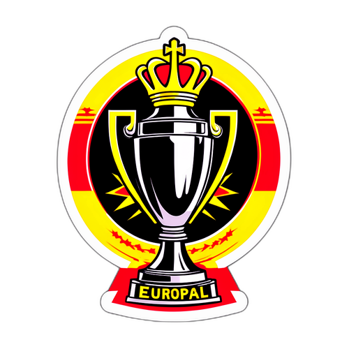 T-paita design, jossa on Europa League -pokaali ja kilpailuhenki