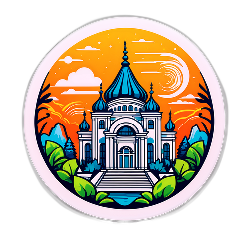 Стікери для Ананьєва з архітектурним елементом і природою