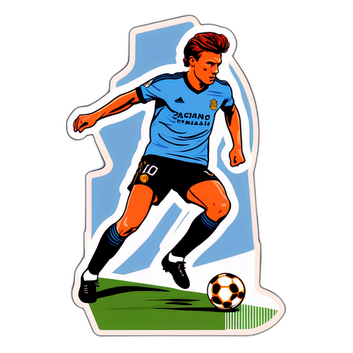Vintage-stil klistermærke af Jon Dahl Tomasson i aktion