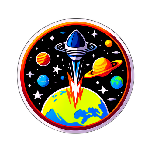 Futuristic Space Exploration Sticker