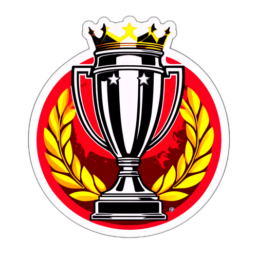 Europa League-trofeet med feirende publikum