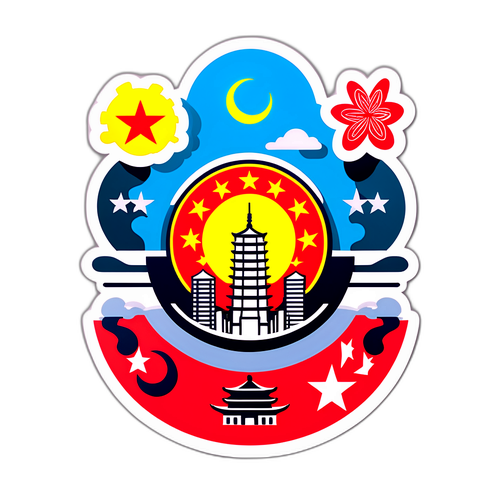 中国现代化成就纪念贴纸