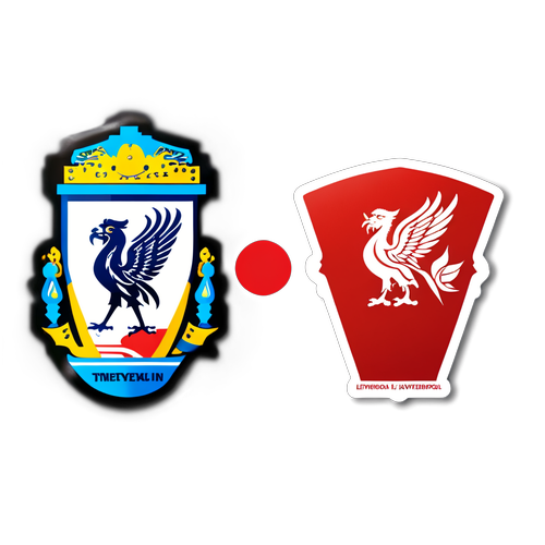 Aufkleber der Rivalität zwischen Liverpool und Everton