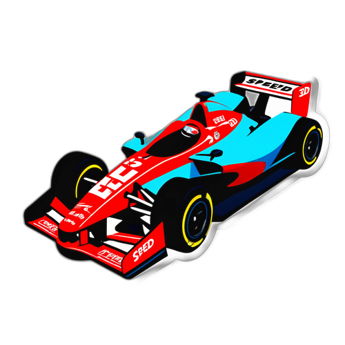 Diseño artístico del coche de carreras con detalles en 3D