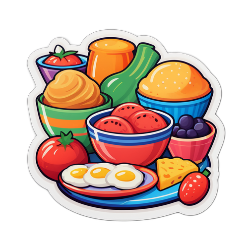 食の楽しみを促進するステッカー