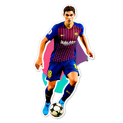 Sticker af Andreas Christensen i Barcelona-trøje