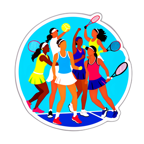 Sticker reprezentând tenis feminin