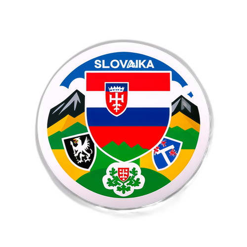 Design nálepky s tématem Slovenska a Severního Irska