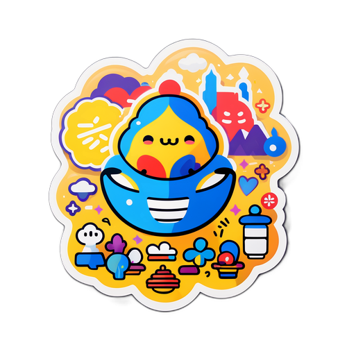 이재인 테마 아트와 문구의 조화 스티커