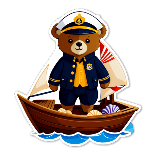 海洋小熊船员贴纸