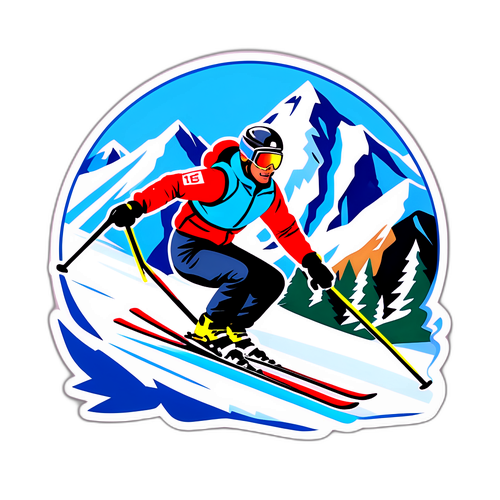 Alberto Tomba im vollen Ski-Einsatz