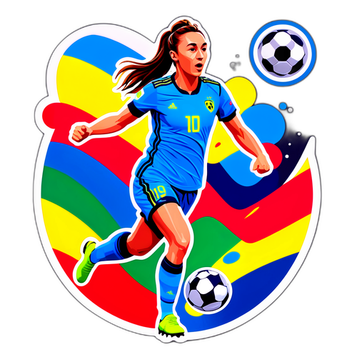 Actionfyllt klistermärke av Kosovare Asllani som gör mål