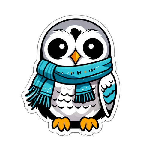बर्फ़ीले उल्लू का प्यारा स्टिकर