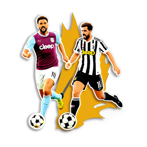 Sticker hình ảnh Aston Villa và Juventus trong trận đấu