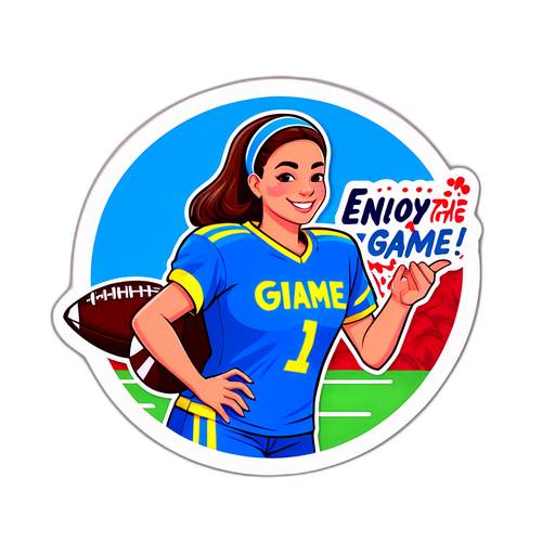 สติกเกอร์ผู้หญิงใส่เสื้อทีมฟุตบอล