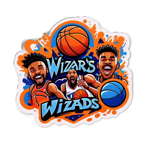 Graffiti-Style Basketball Art Featuring Wizards and Knicks