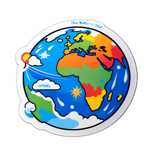 Яркая карта мира с необычной погодой