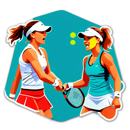 Intens Duel! Elena Rybakina vs. Barbora Krejcikova i en Dristig Tennis Sticker