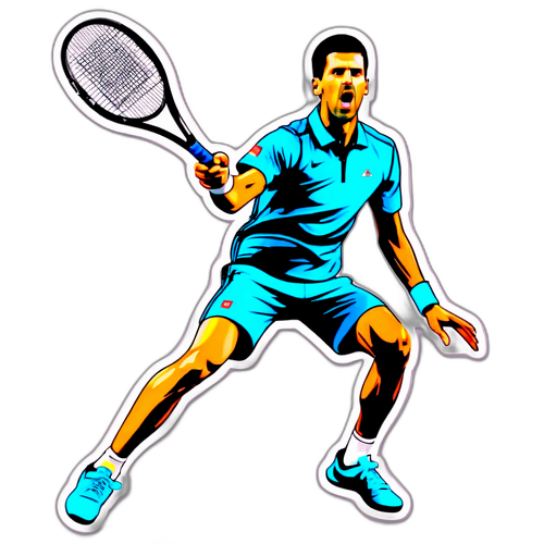 Dynamic tenisowy naklejka Novak Djokovic