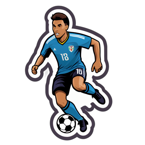 Futbolista Driblando con Logotipo de TyC Sports