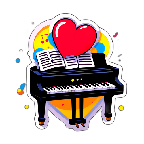Vrolijke cartoon met een piano