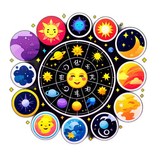 สติ๊กเกอร์ที่มีบรรยากาศของราศีแต่ละเดือน