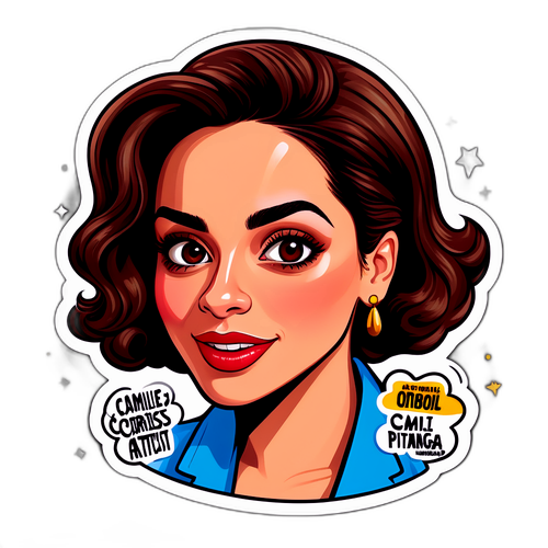 Ilustração de Camila Pitanga em Estilo Caricatura