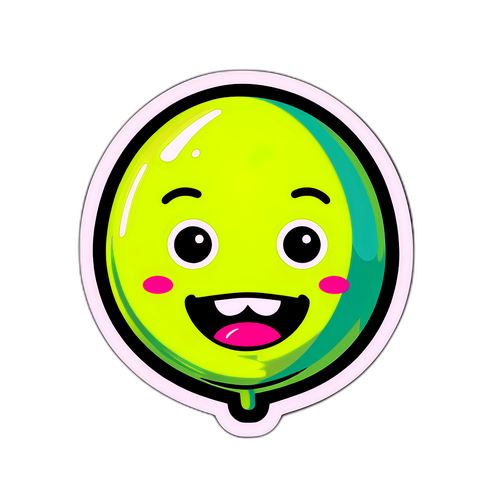 Humorní ilustrace nafouknutého balónku s obličejem