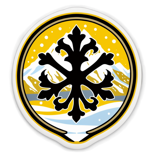 Skellefteå AIK:s emblem med snöig bakgrund