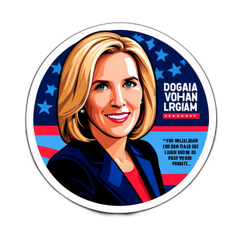 Bold Sticker of Laura Ingraham with Impactful Quote