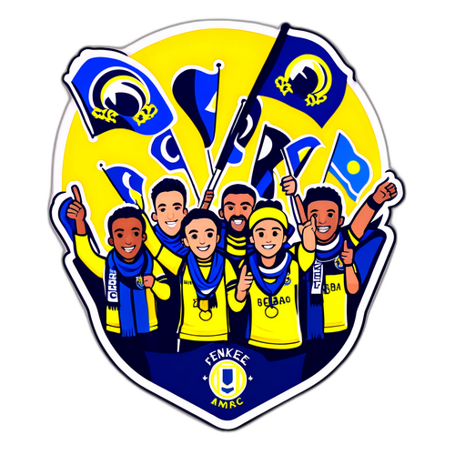 Stylischer Aufkleber von Fenerbahçe-Fans im Stadion