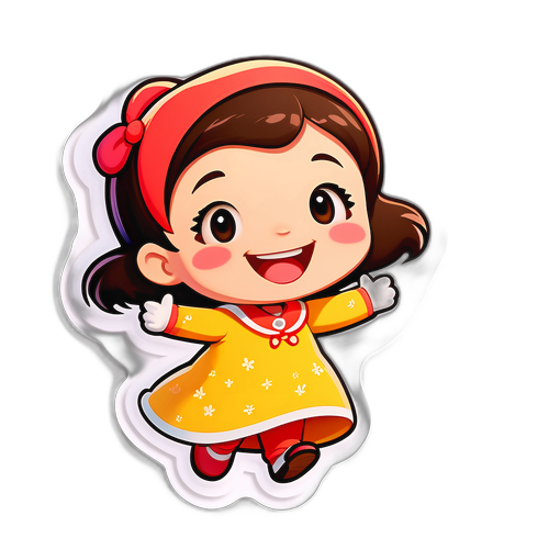 귀여운 애니메이션 캐릭터 기쁨