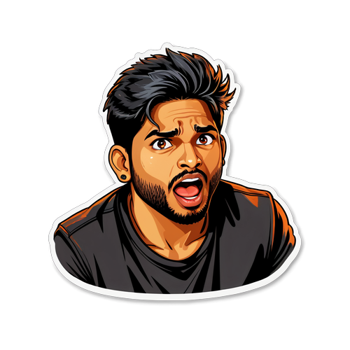 Sticker Emosi Allu Arjun Terkejut