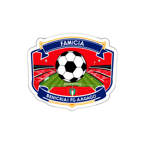 Sticker eines Fußballspiels zwischen Benfica und Famalicão