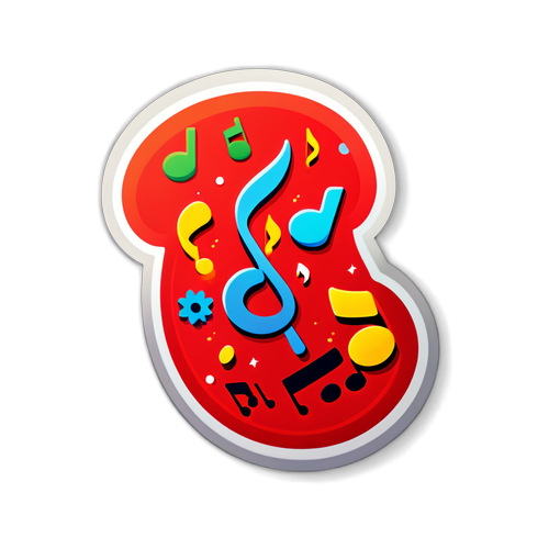 Whimsical Red Note App Sticker