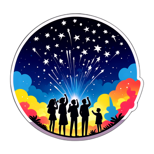 Illustration nocturne d'une pluie d'étoiles filantes