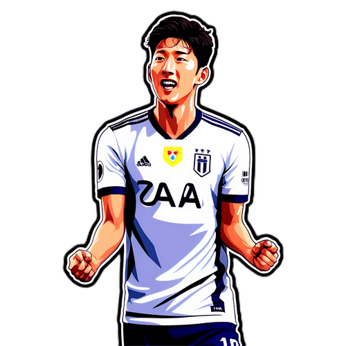 손흥민의 역동적인 포즈 스티커