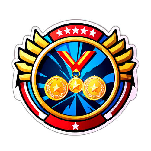 Cadre sportif avec médailles de victoire