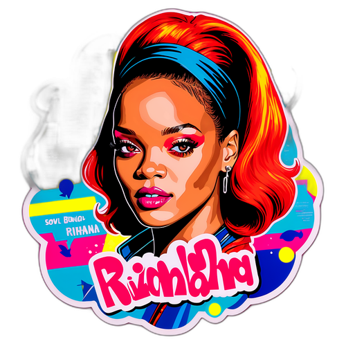 Un design pop-art de Rihanna avec des paroles de chanson