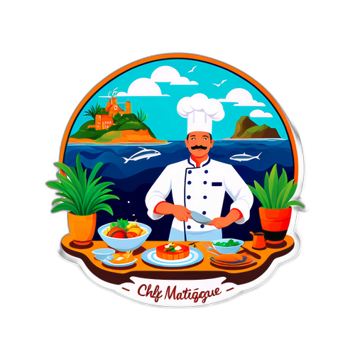 Stickerontwerp van chef Yves Mattagne in een elegante keuken