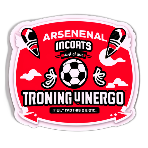 Inspirativní nálepka s fotbalovou motivací a citátem o sportu pro fanoušky Arsenalu