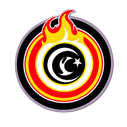 Stiker Lencana Galatasaray dalam Api