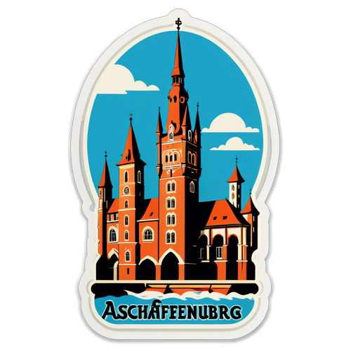 Vintage-Design aus Aschaffenburg, das die Geschichte der Stadt feiert